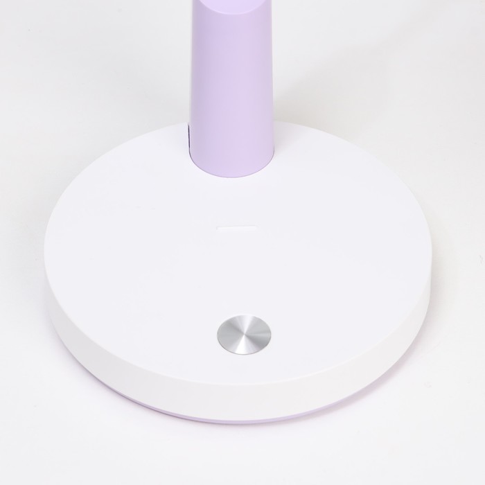 Настольная лампа "Гард" LED, от USB/АКБ 7 Вт сенсор 3000-6000 К белый-фиолетовый 13х12х37 см RISALUX - фото 1908047503