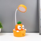 Светильник сенсорный с точилкой "Морковка" LED, от USB/АКБ 6 Вт оранжевый-желтый 8х6х25 см RISALUX - фото 321153321