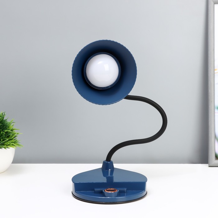 Настольная лампа "Парасоль" LED, от USB/АКБ 6 Вт сенсор 3000-6000 синий 14х10х37 см RISALUX  1006342 - фото 1908047562