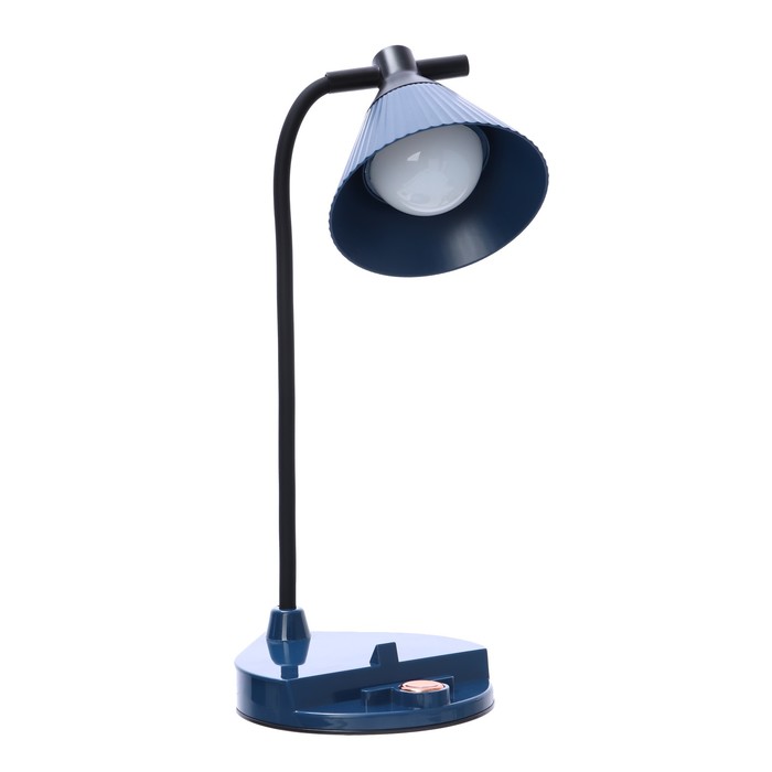 Настольная лампа "Парасоль" LED, от USB/АКБ 6 Вт сенсор 3000-6000 синий 14х10х37 см RISALUX  1006342 - фото 1908047565
