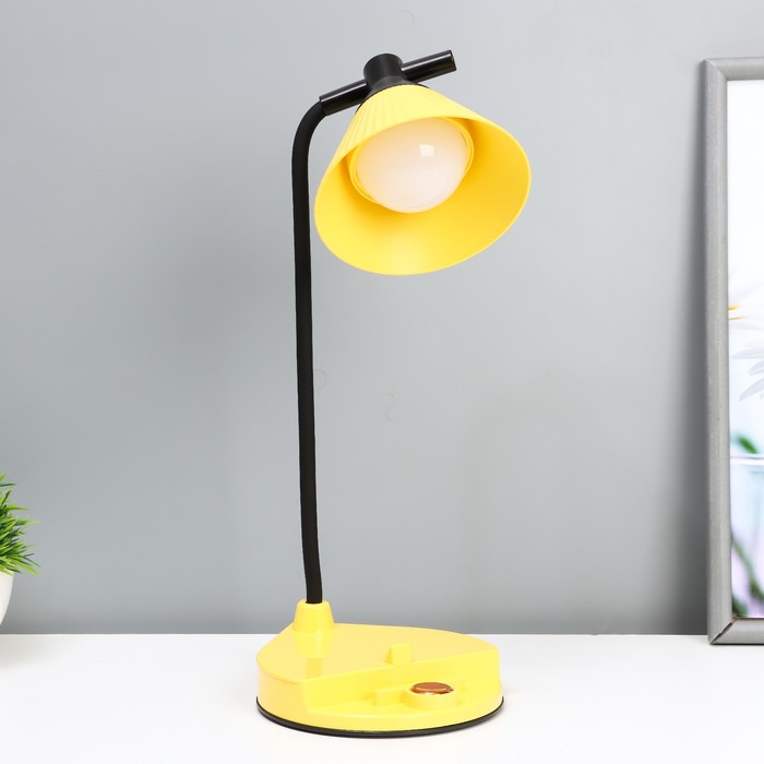 Настольная лампа «Парасоль» LED, от USB/АКБ 6 Вт сенсор 3000-6000 желтый 14×10×37 см RISALUX