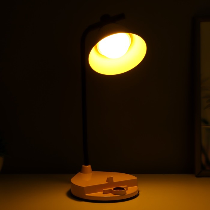 Настольная лампа "Парасоль" LED, от USB/АКБ 6 Вт сенсор 3000-6000 желтый 14х10х37 см RISALUX  100634 - фото 1908047568