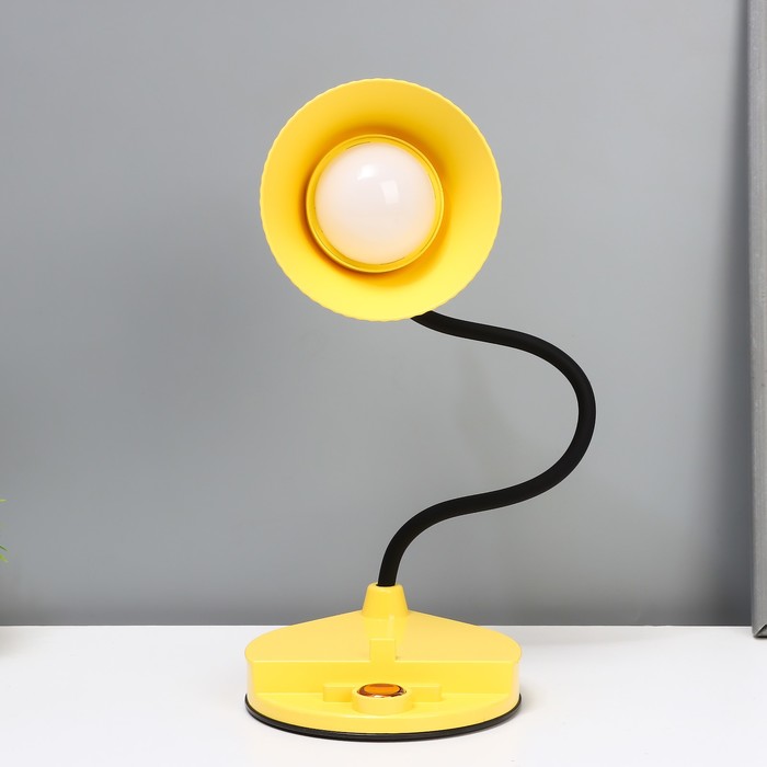 Настольная лампа "Парасоль" LED, от USB/АКБ 6 Вт сенсор 3000-6000 желтый 14х10х37 см RISALUX  100634 - фото 1908047575