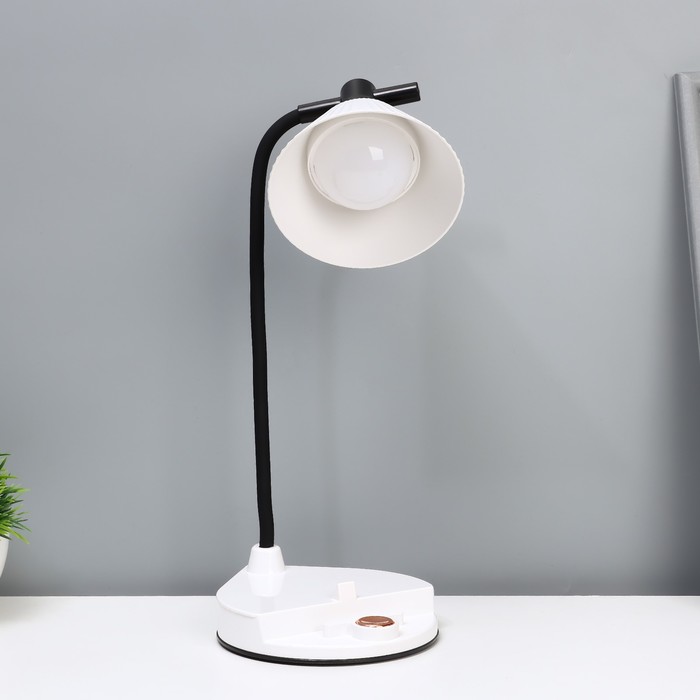 Настольная лампа «Парасоль» LED, от USB/АКБ 6 Вт сенсор 3000-6000 белый 14×10×37 см RISALUX