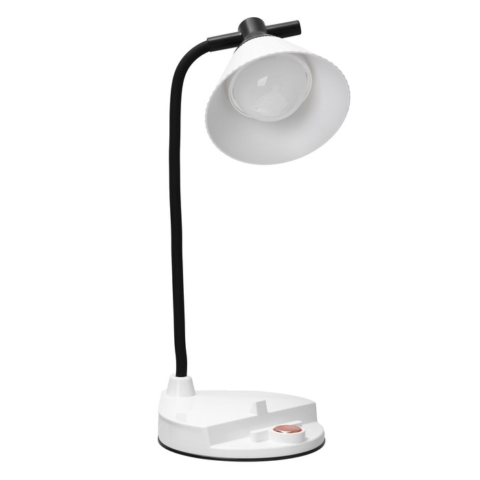 Настольная лампа "Парасоль" LED, от USB/АКБ 6 Вт сенсор 3000-6000 белый 14х10х37 см RISALUX  1006342 - фото 1908047587