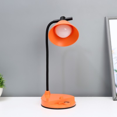 Настольная лампа "Парасоль" LED, от USB/АКБ 6 Вт сенсор 3000-6000 оранжевый 14х10х37 см RISALUX  100