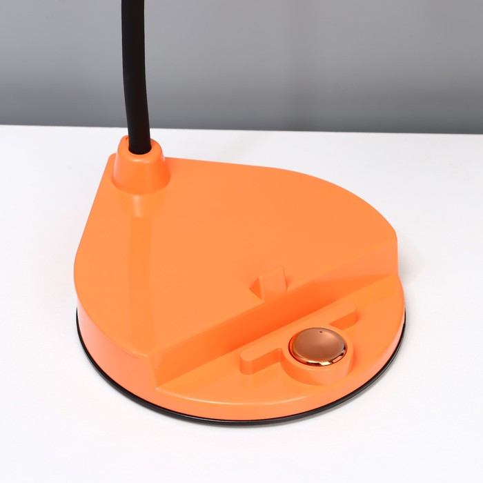 Настольная лампа "Парасоль" LED, от USB/АКБ 6 Вт сенсор 3000-6000 оранжевый 14х10х37 см RISALUX  100 - фото 1908047596