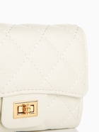 Сумка мини-клатч женская на клапане, на цепочке, со стёжкой, белая - Фото 6