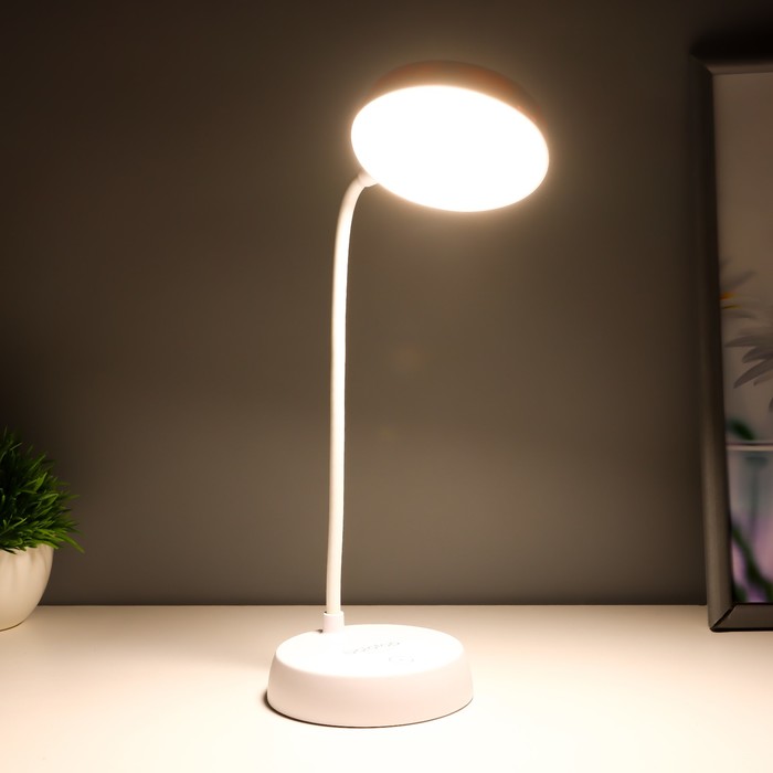 Настольная лампа "Регли" LED 8Вт USB АКБ белый 9,5х15х26 см RISALUX - фото 1908047638