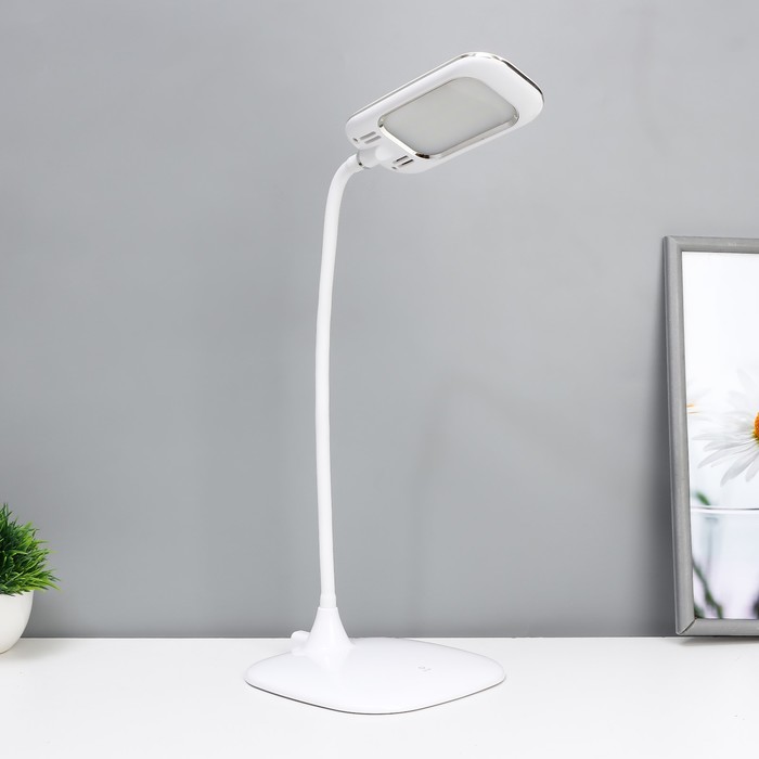 Настольная лампа сенсорная "Кенди" LED 5Вт USB АКБ белый 16,5х30х33 см RISALUX - фото 1908047650