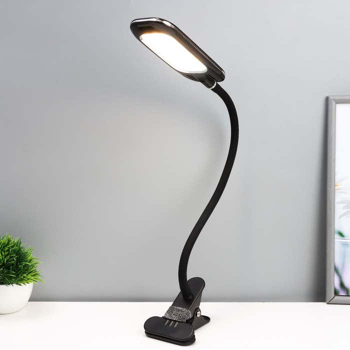 Настольная лампа "Лисен" LED 5Вт 3000-6000К USB черный  6,5х29х35 см RISALUX