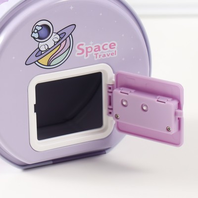 Копилка для денег с сейфовым замком «Космос», металл, 8×15×15 см, МИКС