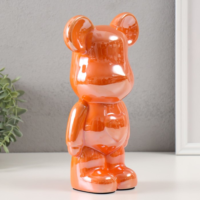 Копилка керамика "Мишка" оранжевый хамелеон 9,5х14х25 см