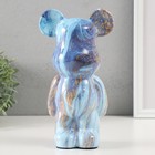 Копилка керамика "Мишка" голубо-фиолетовая 9,5х14х25 см - фото 321081096