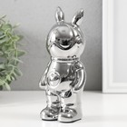Копилка керамика "Кролик" серебро 6х8,5х18 см - фото 9075113