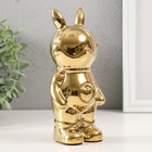 Копилка керамика "Кролик" золото 6х8,5х18 см - фото 9075115