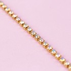 Цепь со стразами, с голографией, металл, стекло, 2 мм, 9 ± 1 м, цвет золотой, УЦЕНКА - Фото 2