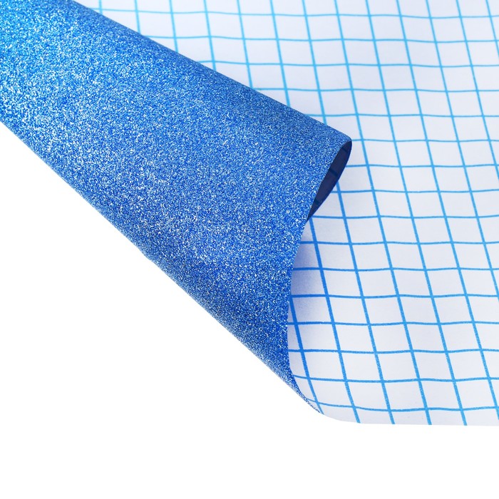 Плёнка самоклеящаяся цветная deVENTE, 0,45 х 1 м, 100 мкм, синий с блёстками