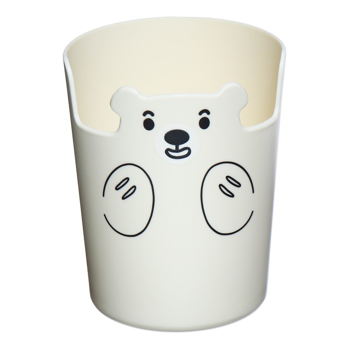Подставка-стакан для канцелярии deVENTE Teddy Bear пластик белая - Фото 1