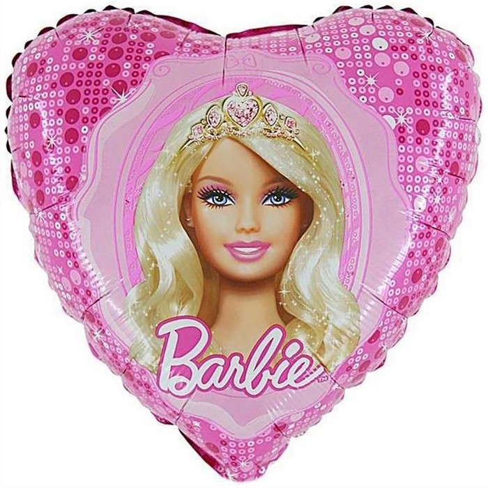 Шар фольгированный 18 «Барби Принцесса», сердце
