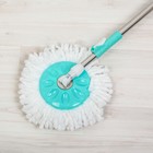 Швабра с отжимом и ведро на колёсиках с металлической центрифугой 16 л, запасная насадка из микрофибры, дозатор, цвет МИКС - Фото 7