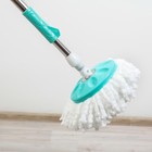 Швабра с отжимом и ведро на колёсиках с металлической центрифугой 16 л, запасная насадка из микрофибры, дозатор, цвет МИКС - Фото 8