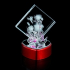 Сувенир стекло "Два лебедя у зеркала с розой" со светом, МИКС, 10,5х8,5х6,3 см - Фото 1