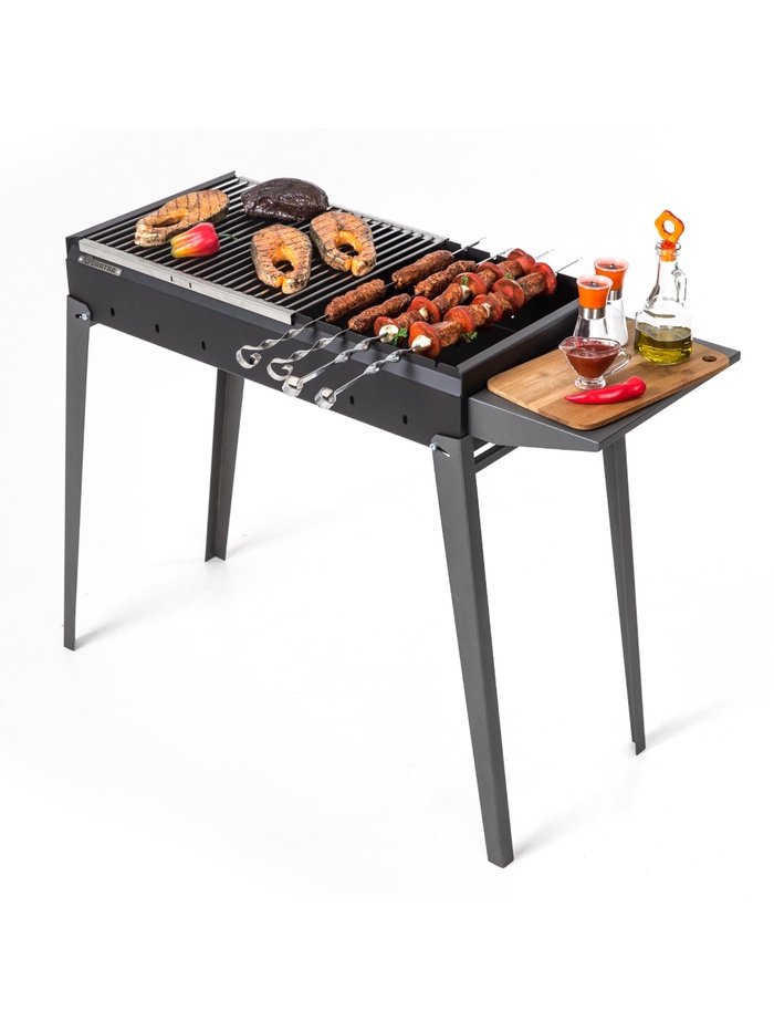Мангал «Классика 750» МКЛ 750, 102.2×38×78 см, 2 мм, складные ножки, боковая полка - Фото 1