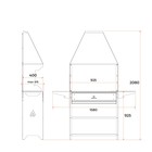 Мангал Professional Optima Zont POZ 3000, 158.2×41.2×207.9 см, 3 мм, с крышей, боковые полки - Фото 4
