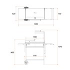 Мангал «МАН 205», 128.5×52×90 см, 2 мм, колёса, боковые полки, крышка, термометр - Фото 6