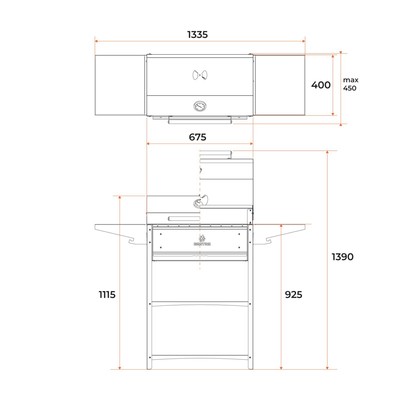 Мангал Family Optima BBQ FOB 2000, 2 мм, 133.2×44.1×111 см