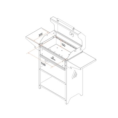 Мангал Family Optima BBQ FOB 2000, 2 мм, 133.2×44.1×111 см