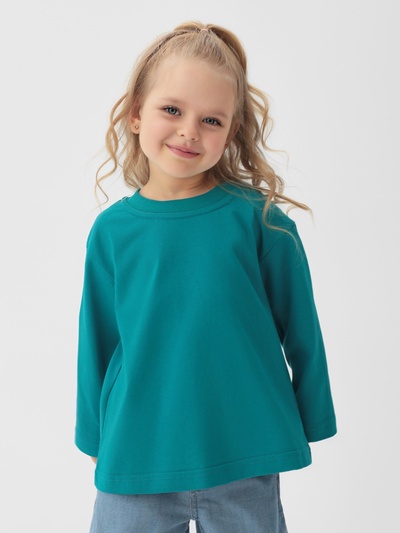 Лонгслив детский MINAKU, бирюзовый, рост 134 см
