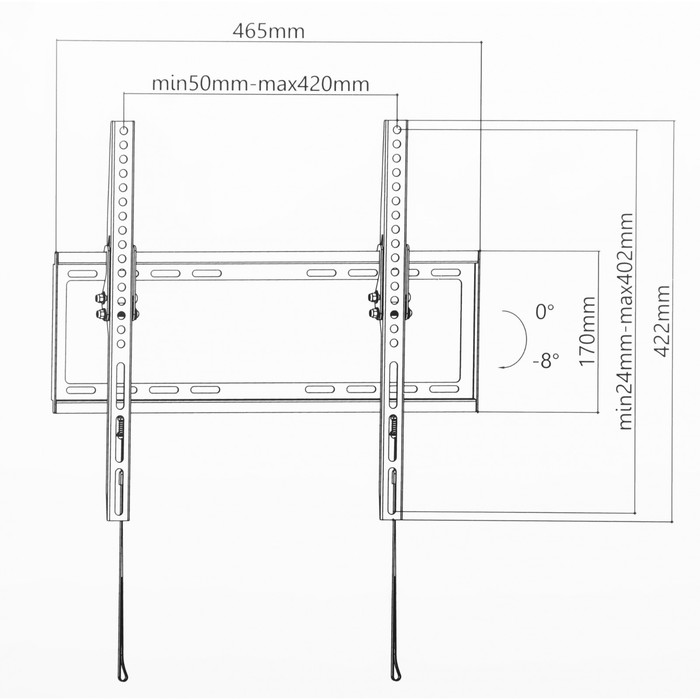 Кронштейн для телевизора Ultramounts UM832T черный 32"-55" макс.35кг настенный наклон - фото 51531304