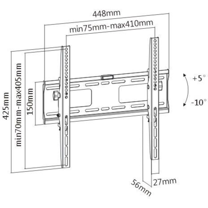 Кронштейн для телевизора Ultramounts UM841T черный 32"-55" макс.50кг настенный наклон - фото 51531312