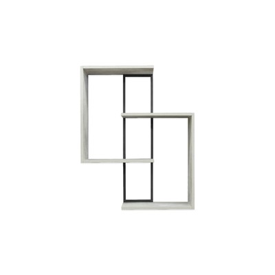 Полка настенная «Лофт» DQ Damales, 700×186×892 мм, цвет чёрный матовый/цемент светлый