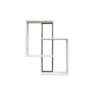 Полка настенная «Лофт» DQ Damales, 700×186×892 мм, цвет чёрный муар/дуб белый