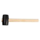 Киянка ЛОМ, деревянная рукоятка, черная резина, 45 мм, 200 г - Фото 2
