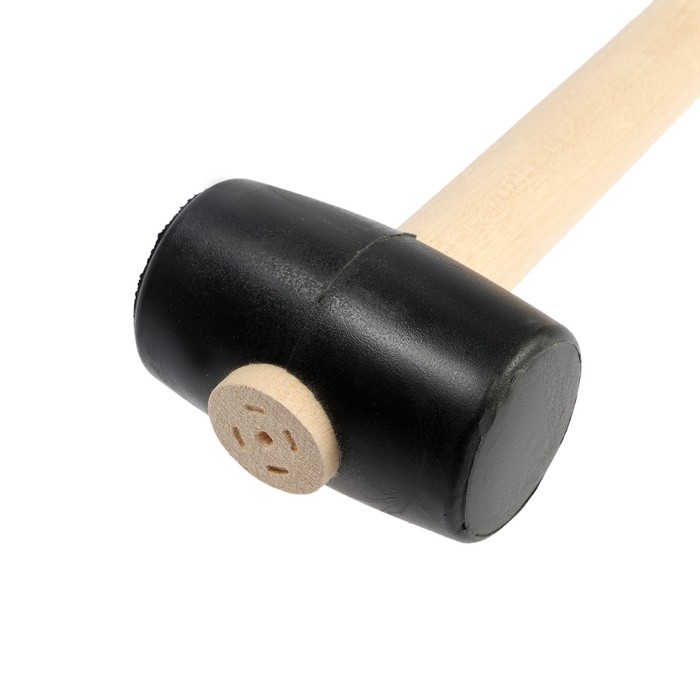 Киянка ЛОМ, деревянная рукоятка, черная резина, 45 мм, 200 г