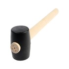 Киянка ЛОМ, деревянная рукоятка, черная резина, 45 мм, 200 г - Фото 4