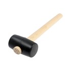 Киянка ЛОМ, деревянная рукоятка, черная резина, 50 мм, 250 г - Фото 1