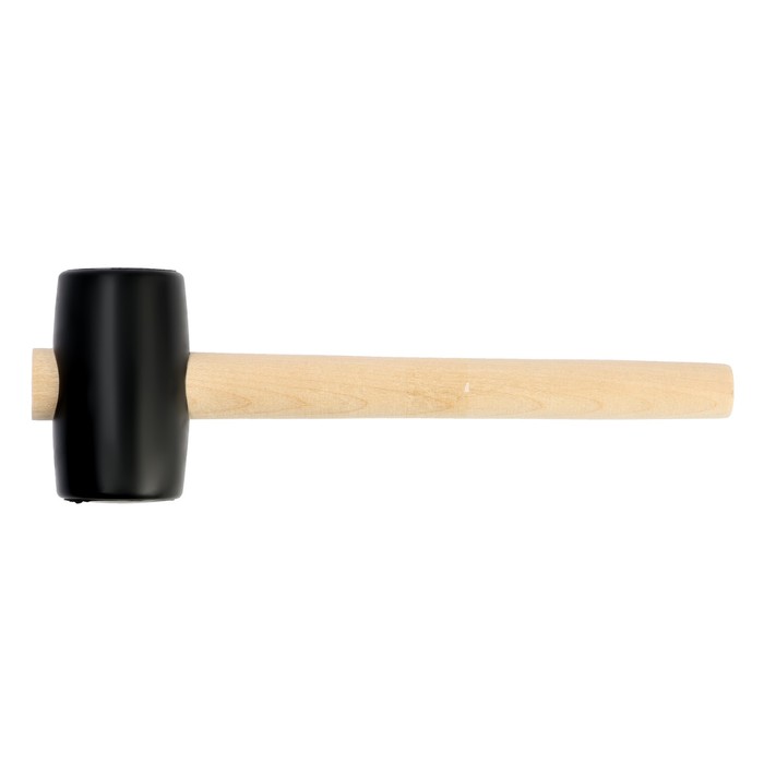 Киянка ЛОМ, деревянная рукоятка, черная резина, 50 мм, 250 г