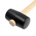 Киянка ЛОМ, деревянная рукоятка, черная резина, 50 мм, 250 г - Фото 3