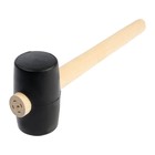 Киянка ЛОМ, деревянная рукоятка, черная резина, 50 мм, 250 г - Фото 4