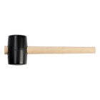 Киянка ЛОМ, деревянная рукоятка, черная резина, 65 мм, 500 г - фото 9075129
