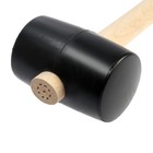 Киянка ЛОМ, деревянная рукоятка, черная резина, 65 мм, 500 г - Фото 3