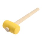 Киянка ЛОМ, деревянная рукоятка, желтая резина, 55 мм, 400 г - фото 9075133