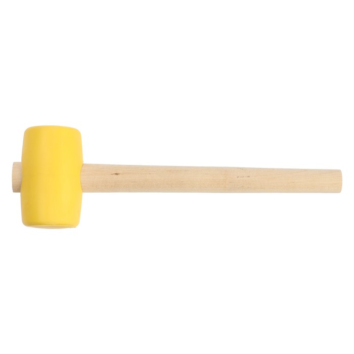 Киянка ЛОМ, деревянная рукоятка, желтая резина, 55 мм, 400 г