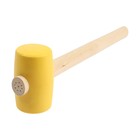 Киянка ЛОМ, деревянная рукоятка, желтая резина, 55 мм, 400 г - фото 9075136
