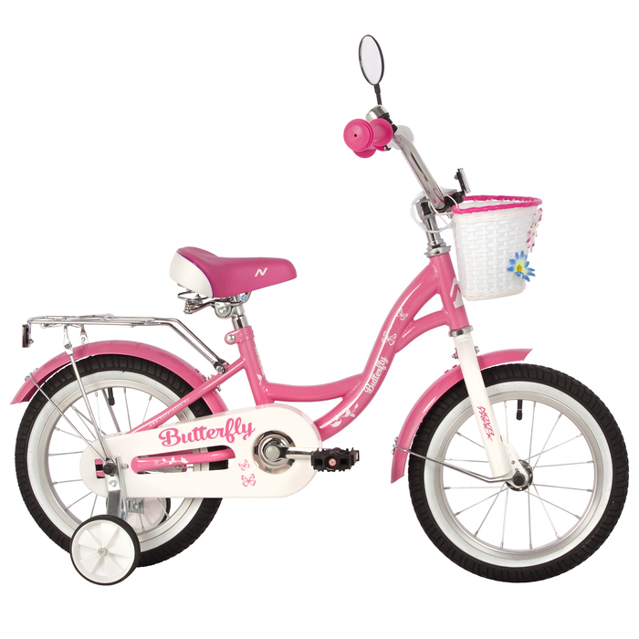 Велосипед 14&quot; Novatrack BUTTERFLY, цвет розовый